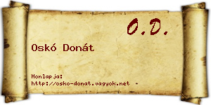 Oskó Donát névjegykártya